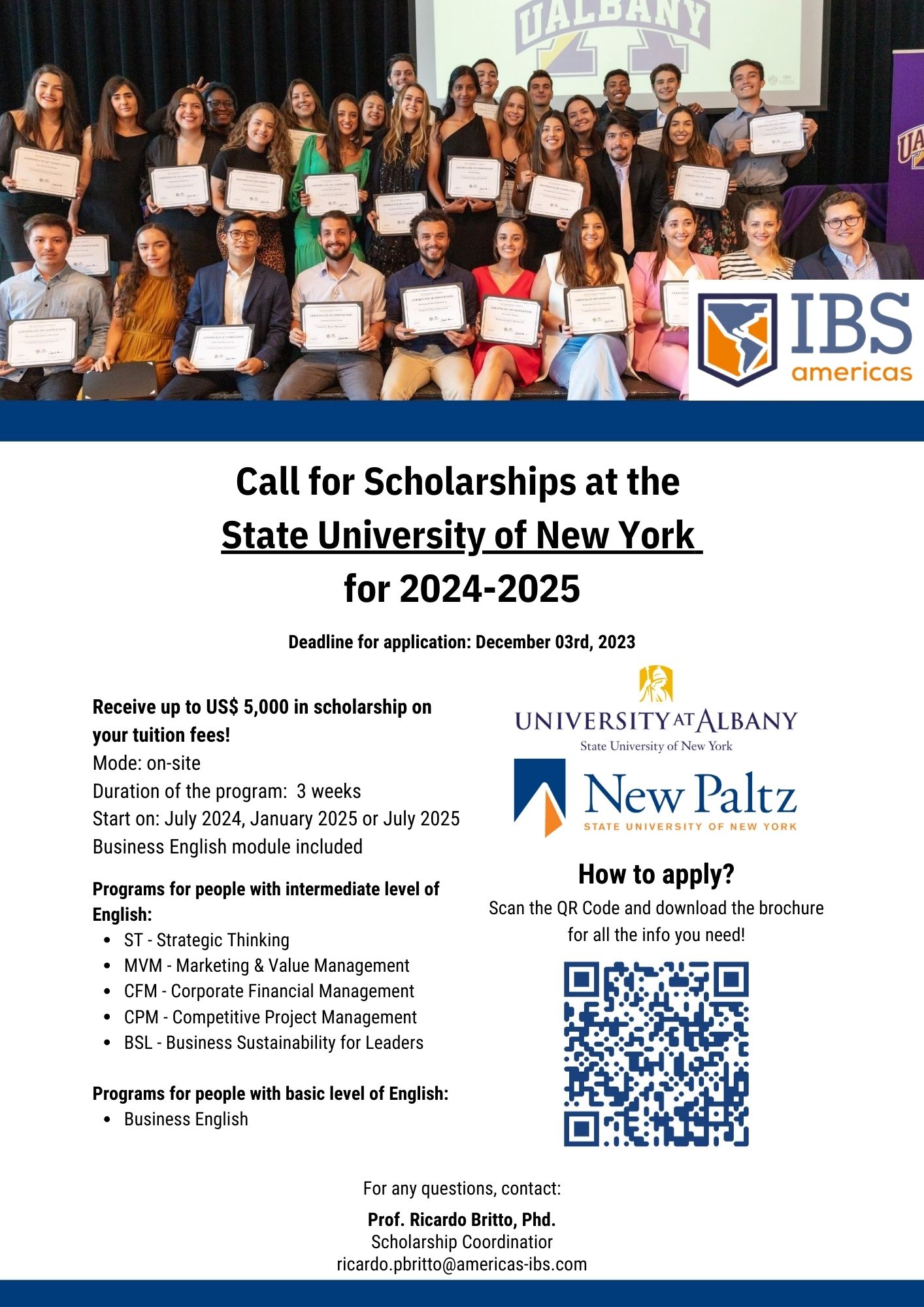 Scholarships at State University of New York (2024-2025)