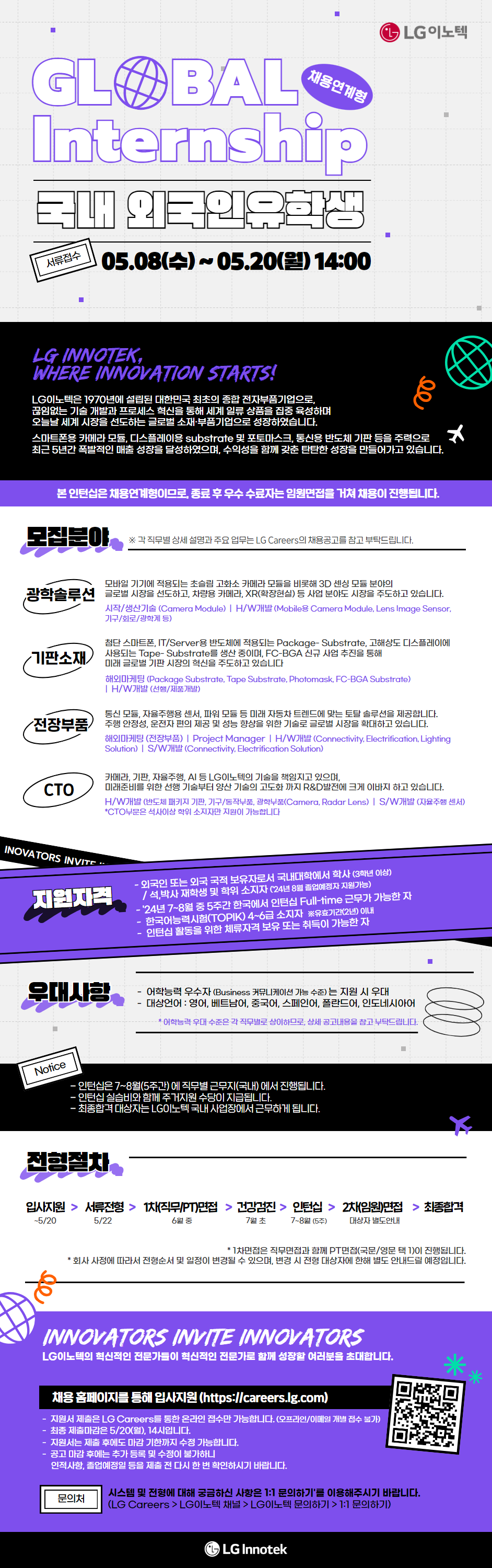 LG이노텍 Global Internship (apply until 5.20. 14:00)