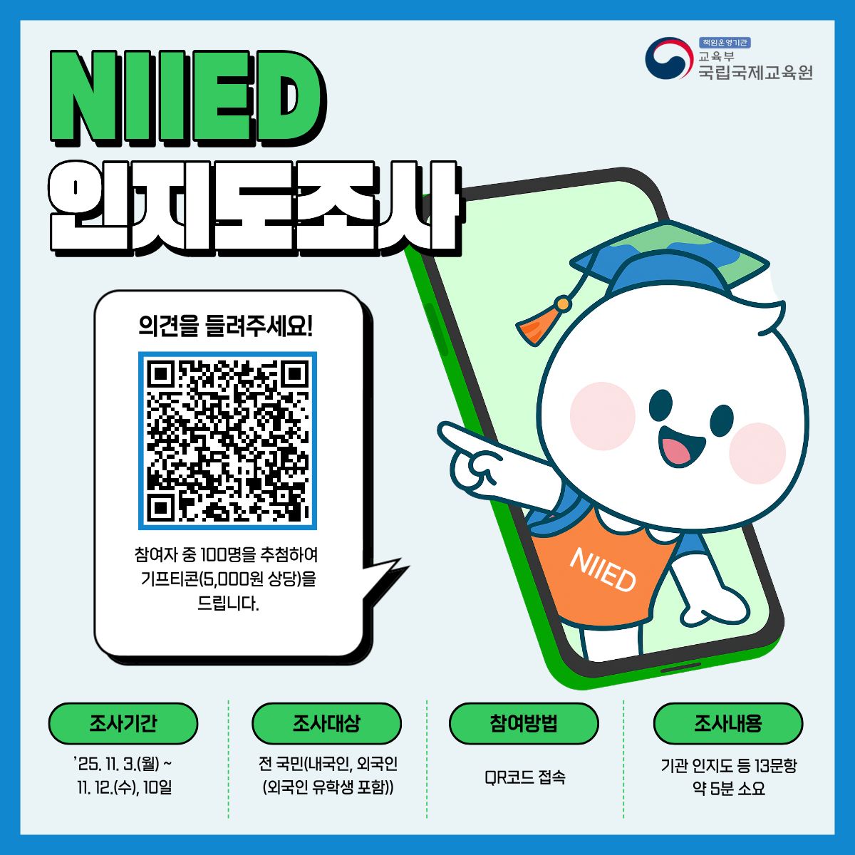 NIIED 인지도 조사 포스터 